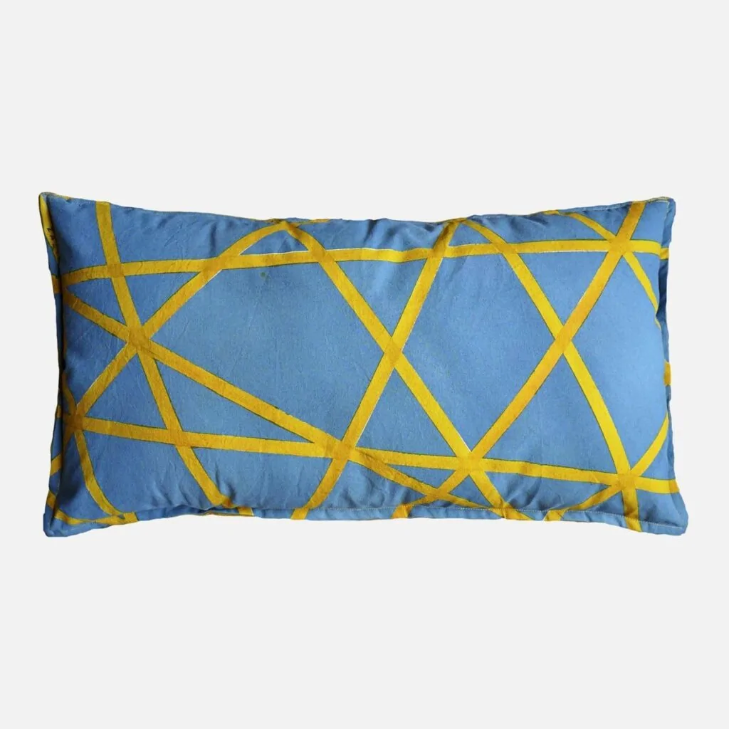 cushion orazio bicolor petrol yellow zazielab