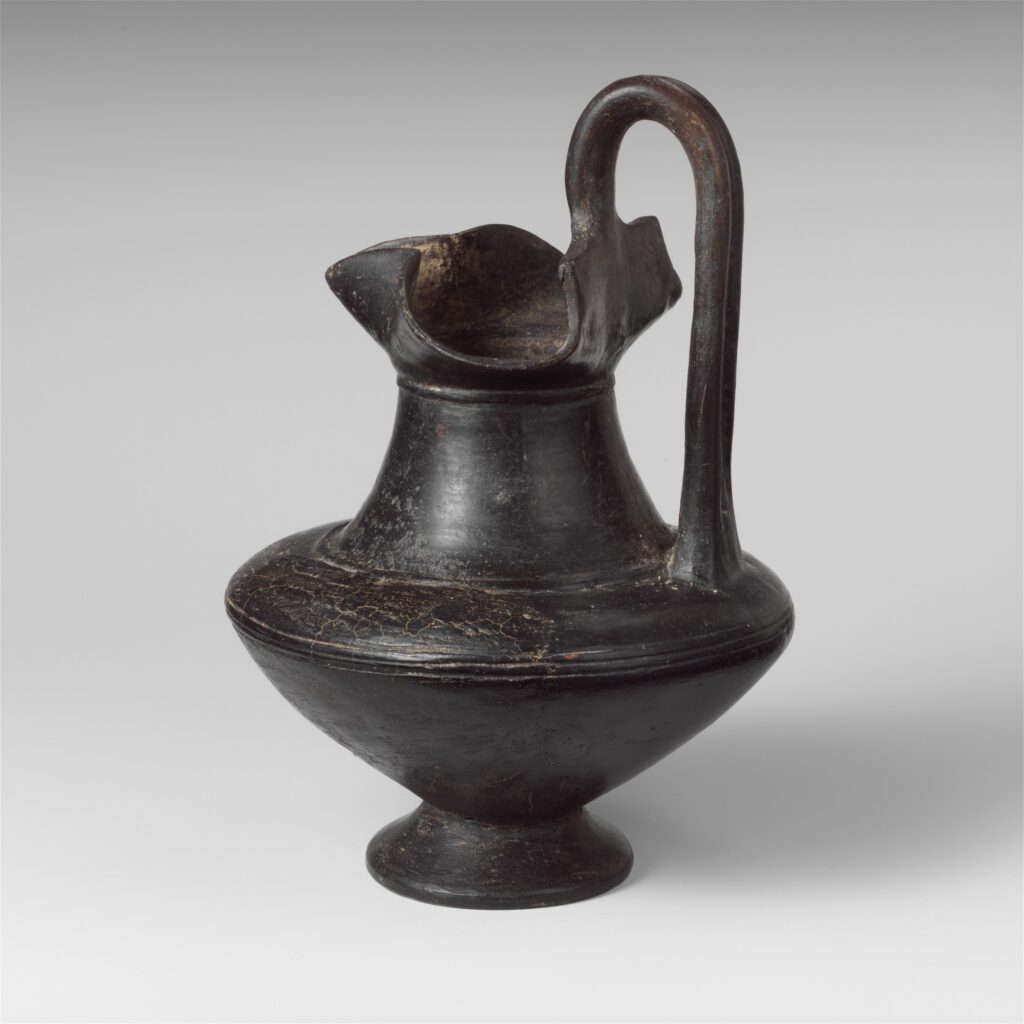 Terracotta oinochoe (jug) — Etruscan 6th century BCE