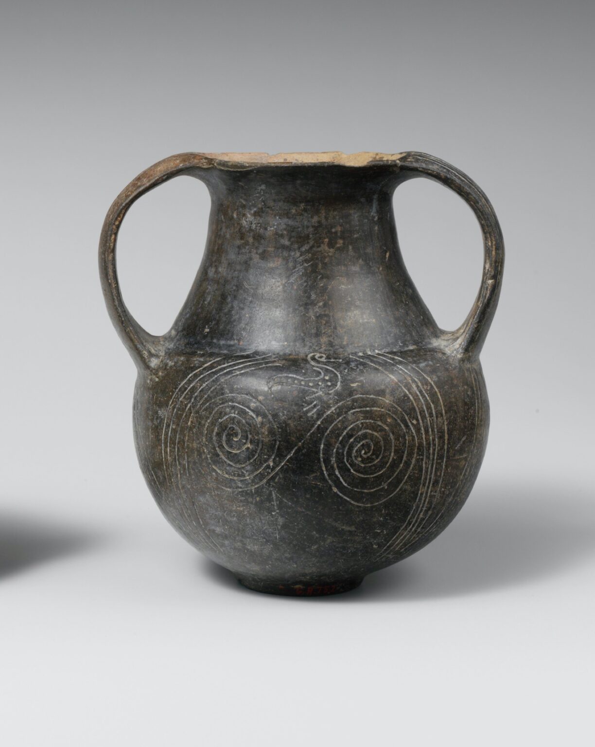 Terracotta spiral amphora (jar) — Etruscan ca. 675–650 BCE