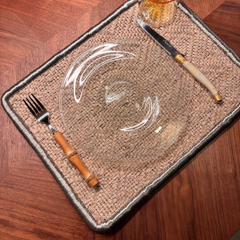 San Gil - Placemats Set of Two - Bone, Stainless Steel