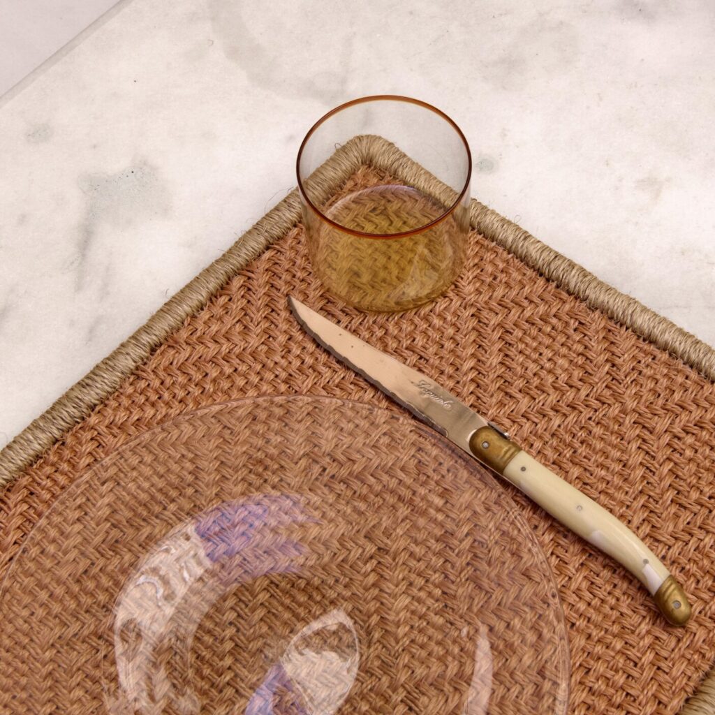 San Gil - Placemats Set of Two - Natural, Antique Pink