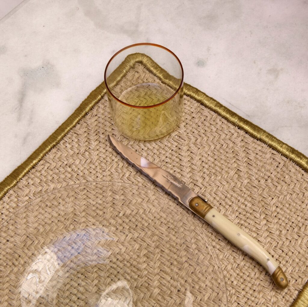 San Gil - Placemats Set of Two - White, Bone, Brass