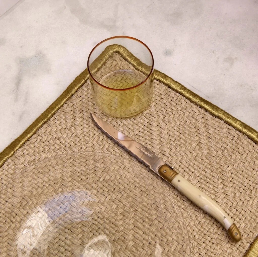 San Gil - Placemats Set of Two - White, Bone, Brass