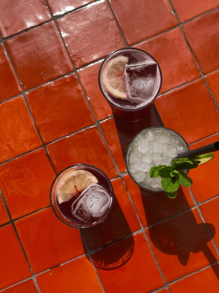 Ghiaccio con icona palma — beach club, lounge bar, aperitivi estivi.